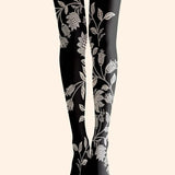 Viken | Pantalone od Krzna sa Cvetnim Dezenom - Midnight Bloom Dizajn