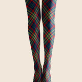 Viken | Elegantne novogodišnje smaragdno-tartan helanke sa čarapama