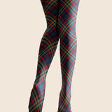 Viken | Elegantne novogodišnje smaragdno-tartan helanke sa čarapama