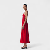 Claire | Karmin crvena haljina - Minimalistički i elegantan dizajn