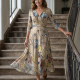 Celine | Midi haljina sa uvrnutim okovratnikom