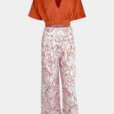 Olivia | Boho set sa V izrezom i širokim pantalonama