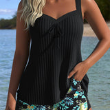 Serafina | Prugasti tankini sa donjim delom bikinija u dva dela