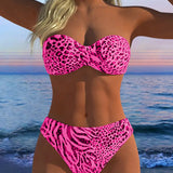 Bikini Kupaći Kostim sa Leopard Printom u Dva Dela