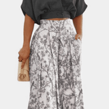 Olivia | Boho set sa V izrezom i širokim pantalonama