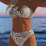 Bikini Kupaći Kostim sa Leopard Printom u Dva Dela