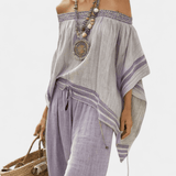 Natália | Elegantan Bohemian Bardot Set od lakog bambusa
