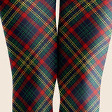 Viken | Elegantne novogodišnje smaragdno-tartan helanke sa čarapama