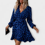 Liis | Elegantna haljina sa leopard šarom i podesivim kaišem