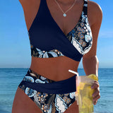 Bikini sa Kontrastnim Cvetnim Bojama