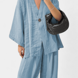 Eli | Oversize set – top sa V izrezom i ravne pantalone