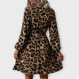 Liis | Elegantna haljina sa leopard šarom i podesivim kaišem