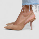Marlena | Cipele sa tankom štiklom slingback nude boje