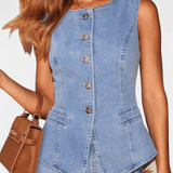 Ludovica | Farmerski set: uska jakna i široke pantalone