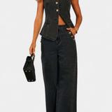 Ludovica | Farmerski set: uska jakna i široke pantalone