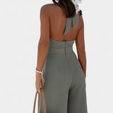 Jessica | Halter kombinezon sa golim leđima i širokim pantalonama