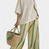 Olivia | Elegantan Set Maslinasto Zelena Bambus i Lan