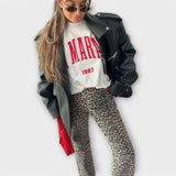 Chandra | Farmerke sa leopard printom u vintage stilu