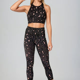 Anneli | Helanke 7/8 leopard roze sa crnim strukom