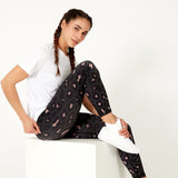 Anneli | Helanke 7/8 leopard roze sa crnim strukom