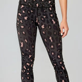 Anneli | Helanke 7/8 leopard roze sa crnim strukom