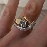 Merle | Vintage Prsten od Pozlaćenog Srebra - Blistavi Cirkon