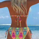 Šareni bikini sa dizajnom sa bretelama oko vrata