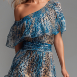 Selvaggia | Maksi haljina golih ramena sa leopard printom