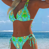 Šareni bikini sa dizajnom sa bretelama oko vrata