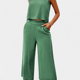 Lavinia | Boho ansambl: top od lana i pamuka sa kratkim pantalonama