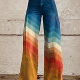 Léa | Elegantne Retro Pantalone sa Cik-cak Šarom