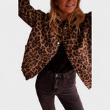 Roze | Moderna jakna sa leopard šarom