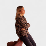 Roze | Moderna jakna sa leopard šarom