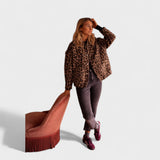 Roze | Moderna jakna sa leopard šarom