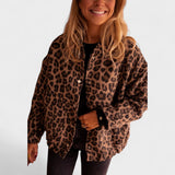 Roze | Moderna jakna sa leopard šarom