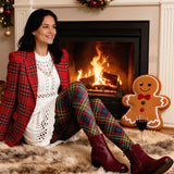 Viken | Elegantne novogodišnje smaragdno-tartan helanke sa čarapama