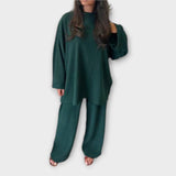 Ingrid | Plus Size Set od Rebrastog Materijala