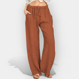 Malika | Lanene pantalone sa lakim linijama