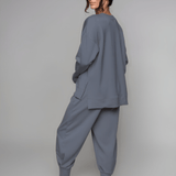 Külli | Indigo plave sportske pantalone sa manžetnama, izuzetno tople